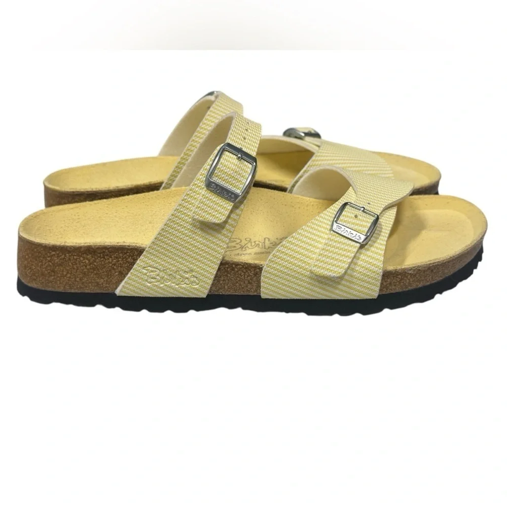 Birkenstock Birki's Aziza Two Strap Sandal
Slides Pinstripe L9 M7 - Picture 3 of 7